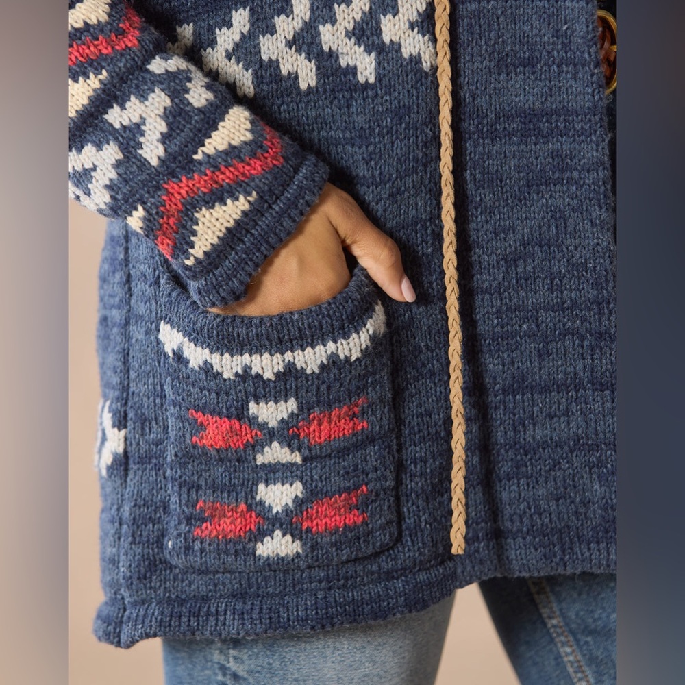 🌺SUNDANCE KATIA HERITAGE CARDIGAN IN INDIGO L - Picture 6 of 12